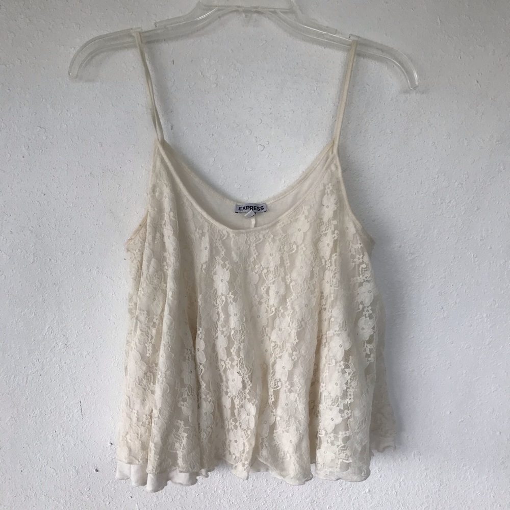 Express lace flowy cami top medium